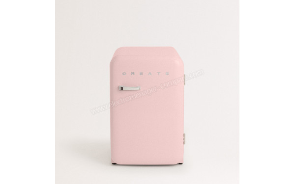 CREATE Retro Fridge 107L Argent Rose - Vue de face