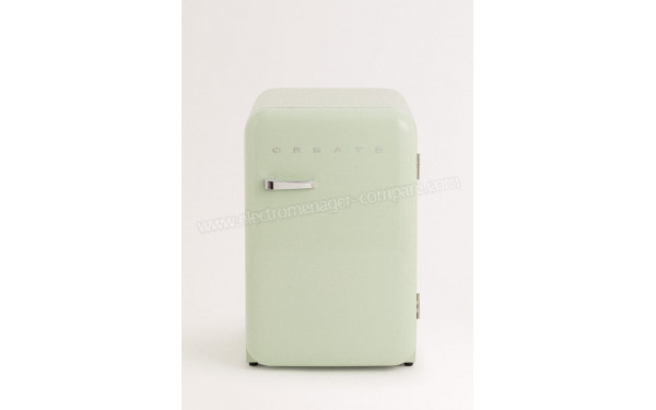 CREATE Retro Fridge 107L Argent Vert Pastel - Vue de face