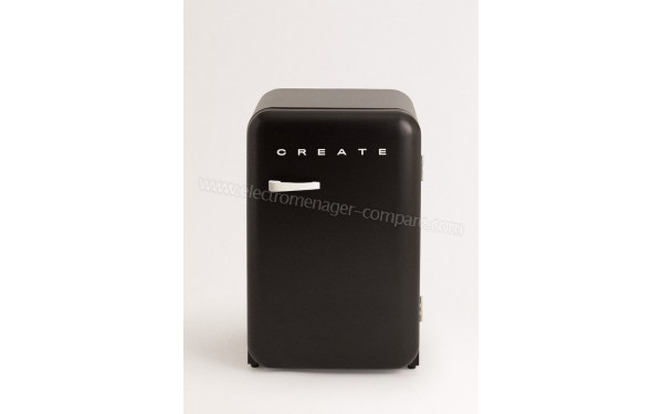 CREATE Retro Fridge 107L Blanc Cass&eacute; Noir - Vue de face
