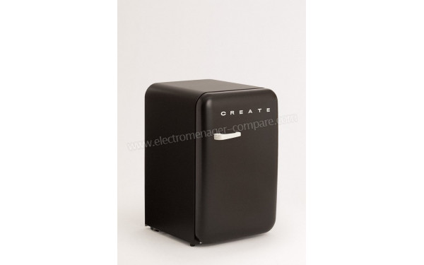 CREATE Retro Fridge 107L Blanc Cass&eacute; Noir - Vue 3/4 gauche
