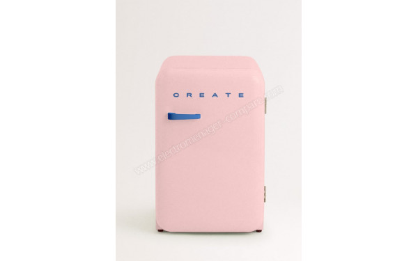 CREATE Retro Fridge 107L Bleu Cobalt Rose - Vue de face