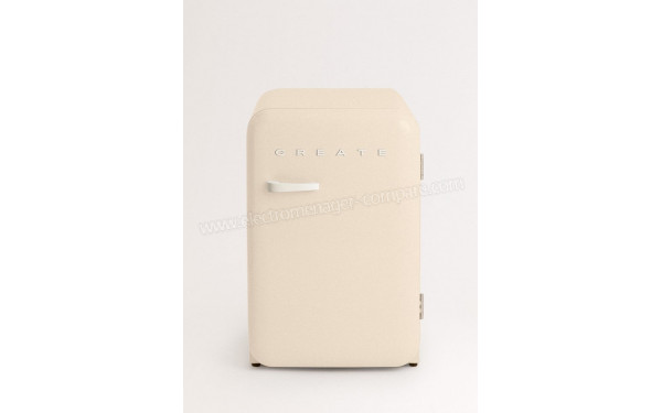 CREATE Retro Fridge 107L Blanc Cass&eacute; - Vue de face