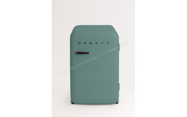 CREATE Retro Fridge 107L Black Vert Sauge - Vue de face