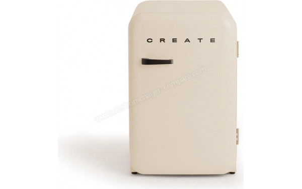 CREATE Retro Fridge 107L Black Beige - Vue de face
