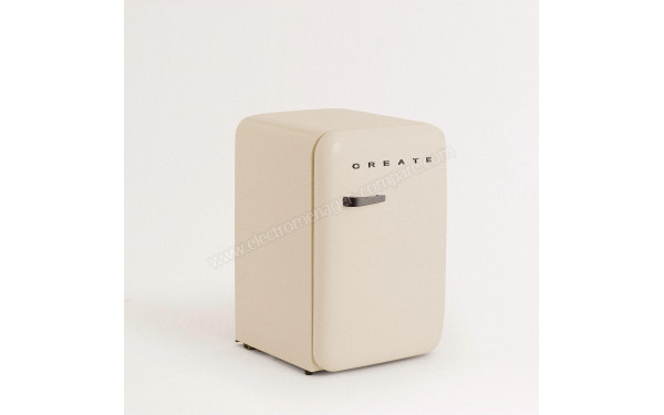 CREATE Retro Fridge 107L Black Beige - Vue 3/4 gauche
