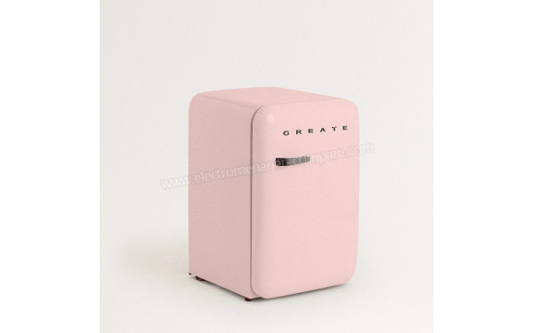 CREATE Retro Fridge 107L Black Rose - Vue 3/4 gauche