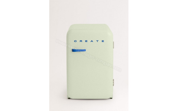 CREATE Retro Fridge 107L Bleu Cobalt Vert Pastel - Vue de face