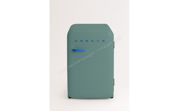 CREATE Retro Fridge 107L Bleu Cobalt Vert Sauge - Vue de face