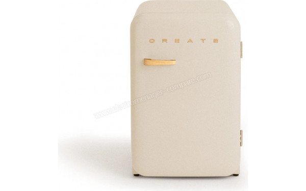 CREATE Retro Fridge 107L Bois Beige - Vue de face