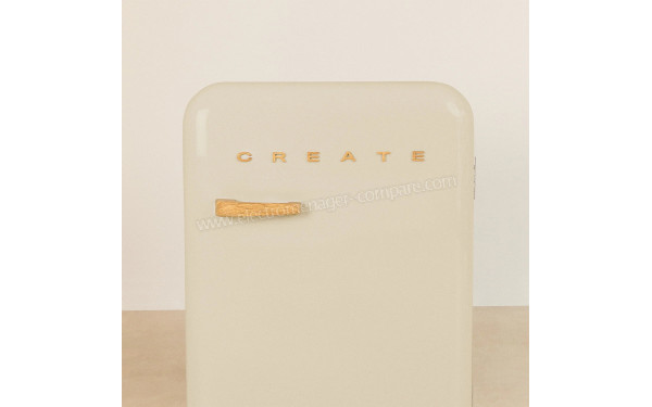 CREATE Retro Fridge 107L Bois Beige - Zoom sur les bordures