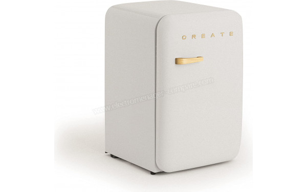CREATE Retro Fridge 107L Bois Blanc - Vue 3/4 gauche
