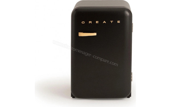 CREATE Retro Fridge 107L Bois Noir - Vue de face