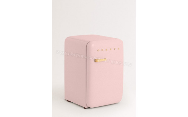 CREATE Retro Fridge 107L Bois Rose - Vue 3/4 gauche