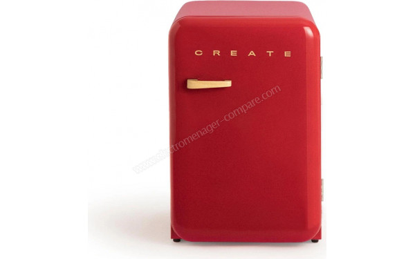 CREATE Retro Fridge 107L Bois Rouge - Vue de face