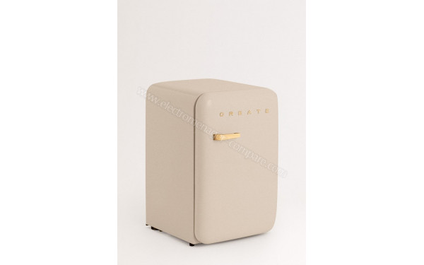 CREATE Retro Fridge 107L Bois Sable - Vue 3/4 gauche