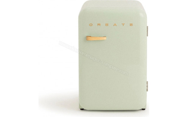 CREATE Retro Fridge 107L Bois Vert Pastel - Vue de face