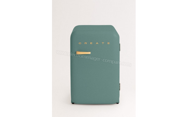 CREATE Retro Fridge 107L Bois Vert Sauge - Vue de face