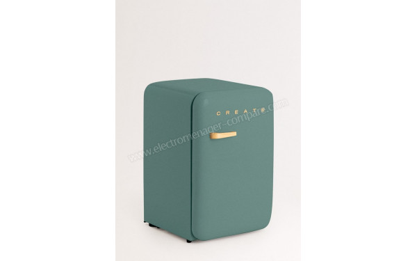 CREATE Retro Fridge 107L Bois Vert Sauge - Vue 3/4 gauche