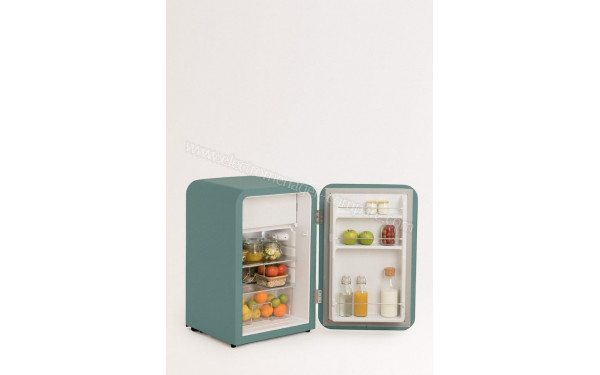 CREATE Retro Fridge 107L Bois Vert Sauge - Vue de l'int&eacute;rieur