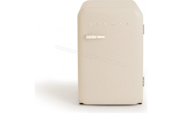 CREATE Retro Fridge 107L Marbre Beige - Vue de face