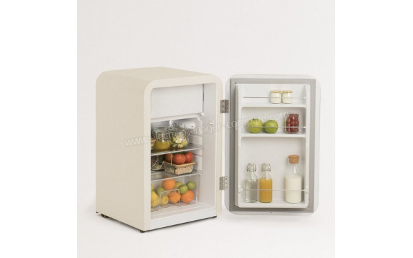 CREATE Retro Fridge 107L Marbre Beige - Vue de l'int&eacute;rieur