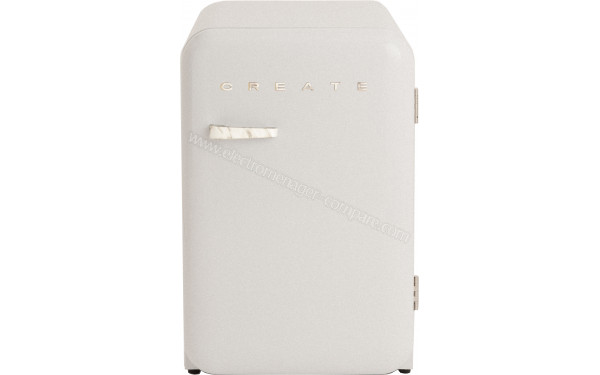 CREATE Retro Fridge 107L Marbre Blanc - Vue de face