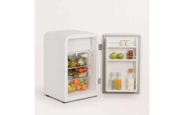 CREATE Retro Fridge 107L Marbre Blanc - Vue de l'int&eacute;rieur