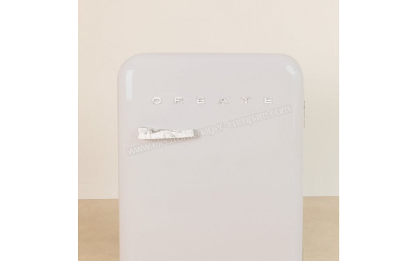 CREATE Retro Fridge 107L Marbre Blanc - Vue de face