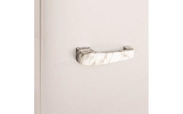 CREATE Retro Fridge 107L Marbre Blanc - Poign&eacute;e marbr&eacute;e