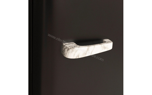 CREATE Retro Fridge 107L Marbre Noir - Poign&eacute;e Marbr&eacute;e