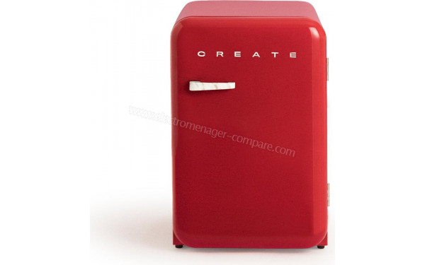 CREATE Retro Fridge 107L Marbre Rouge - Vue de face
