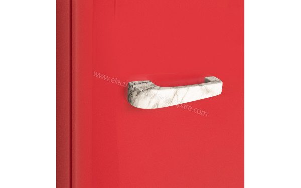 CREATE Retro Fridge 107L Marbre Rouge - Poign&eacute;e marbr&eacute;e