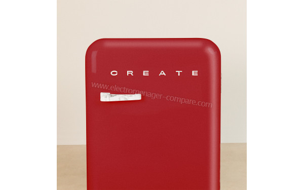 CREATE Retro Fridge 107L Marbre Rouge - Vue de face