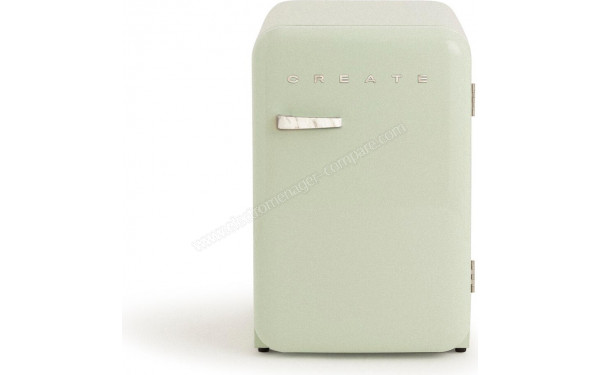 CREATE Retro Fridge 107L Marbre Vert Pastel - Vue de face