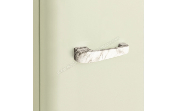 CREATE Retro Fridge 107L Marbre Vert Pastel - Poign&eacute;e marbr&eacute;e