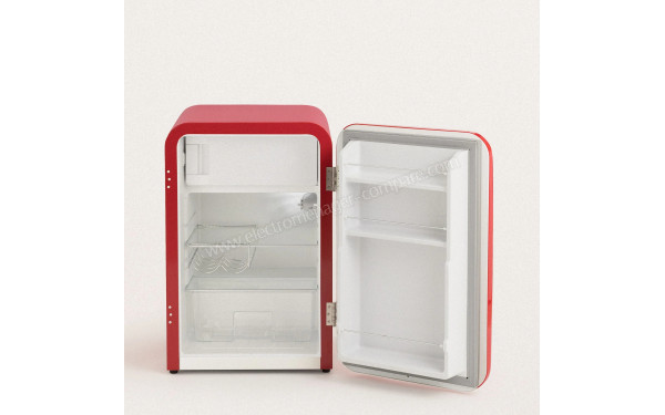 CREATE Retro Fridge 107L Black Rouge - Vue de l'int&eacute;rieur