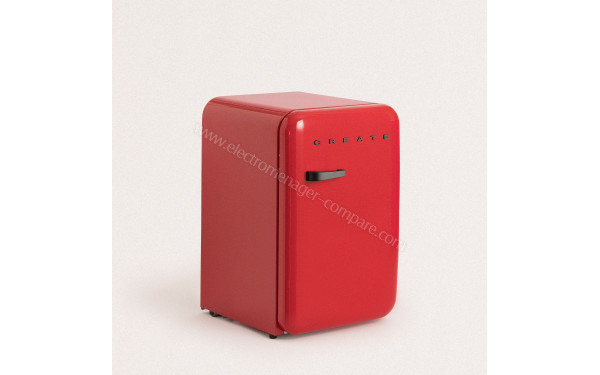 CREATE Retro Fridge 107L Black Rouge - Vue 3/4 gauche