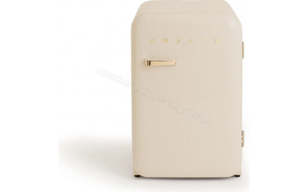 CREATE Retro Fridge 107L Or Beige - Vue de face