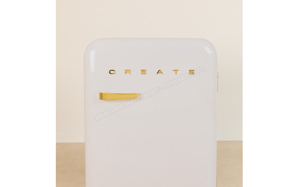 CREATE Retro Fridge 107L Or Blanc - Vue de face