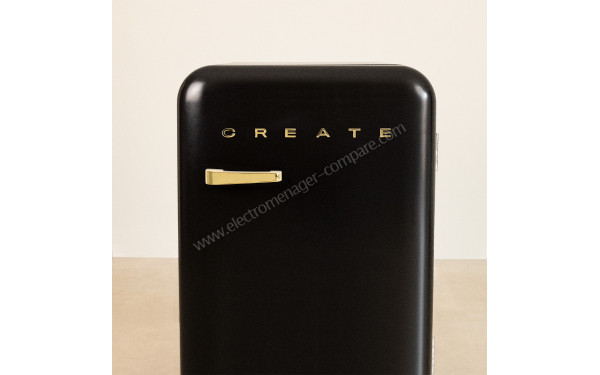 CREATE Retro Fridge 107L Or Noir - Vue de face