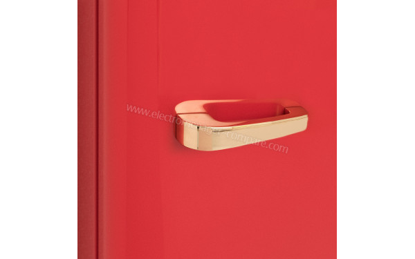 CREATE Retro Fridge 107L Or Rouge - Poign&eacute;e couleur Or