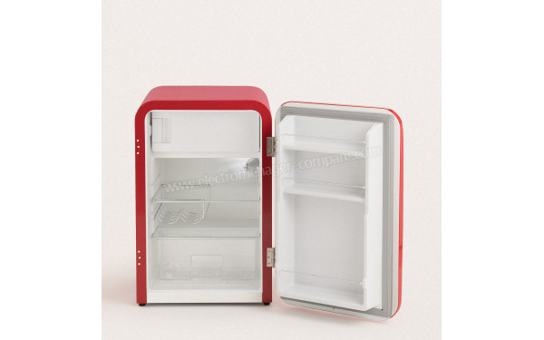 CREATE Retro Fridge 107L Or Rouge - Vue de l'int&eacute;rieur