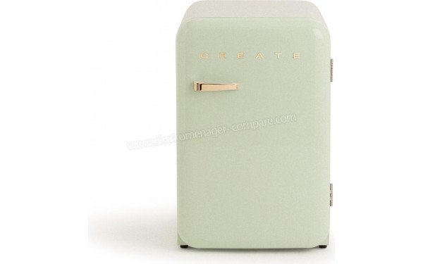 CREATE Retro Fridge 107L Or Vert Pastel - Vue de face