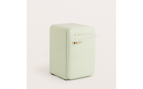 CREATE Retro Fridge 107L Or Vert Pastel - Vue 3/4 gauche