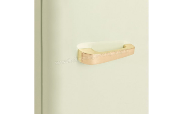 CREATE Retro Fridge 107L Or Vert Pastel - Poign&eacute;e couleur or