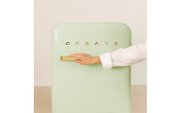CREATE Retro Fridge 107L Or Vert Pastel - Mise en situation