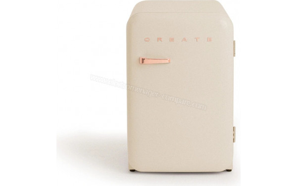 CREATE Retro Fridge 107L Rose Gold Beige - Vue de face