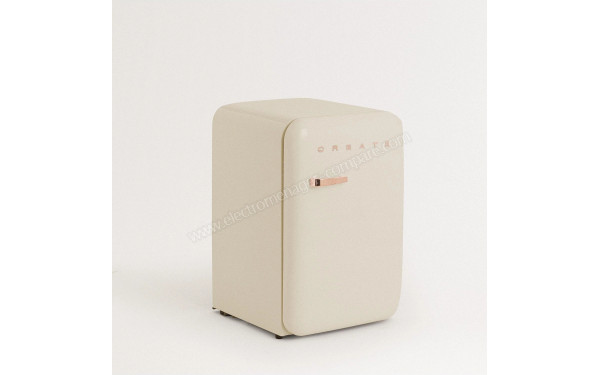 CREATE Retro Fridge 107L Rose Gold Beige - Vue 3/4 gauche