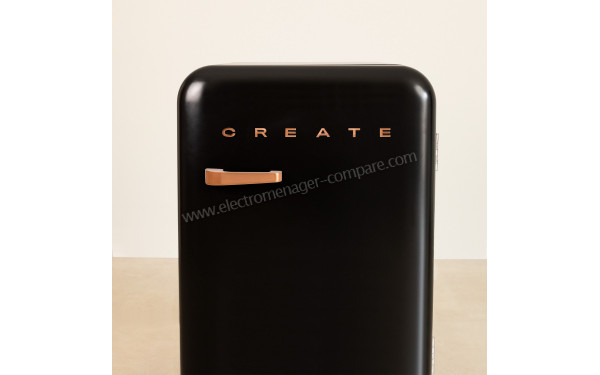 CREATE Retro Fridge 107L Rose Gold Noir - Vue de face