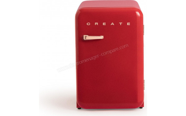 CREATE Retro Fridge 107L Rose Gold Rouge - Vue de face